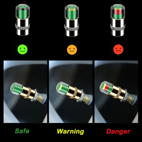 π₯ 4Pcs Car Tire Pressure Monitor Valve Stem Caps