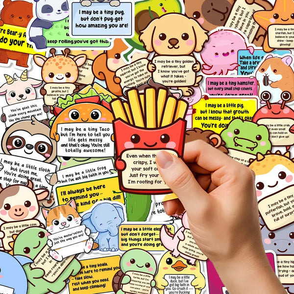 π€ Positive Emotional Support Buddies Stickers β Inspirational, Waterproof & No Residueπ Uplifting Gifts for Kids, Teens, Coworkers & Yourself π»