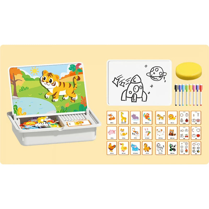 Magnetic Puzzles Face Dress Up Travel Game Double Side Preschool Educational Learning Toy for Kids