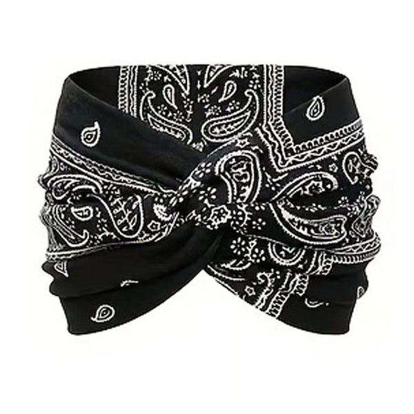 Printed cross yoga headband