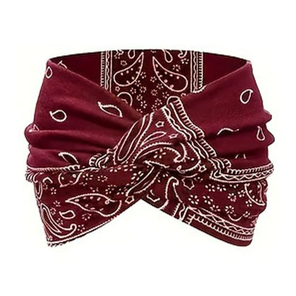 Printed cross yoga headband