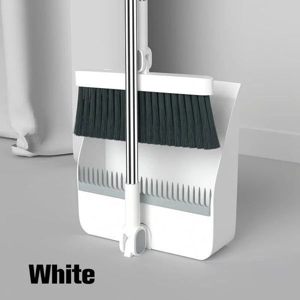 Stand-Up Dustpan Set with 180° Rotating Broom
